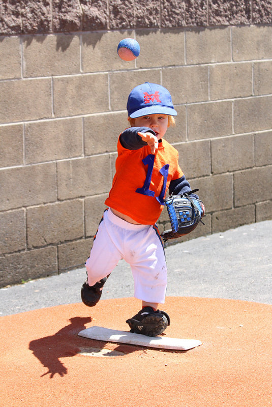 High Fast Ball from a 2-yr old