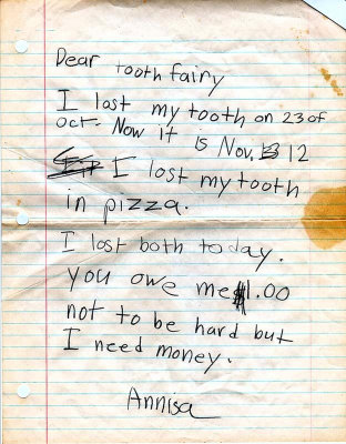Letter To The Tooth Fairy