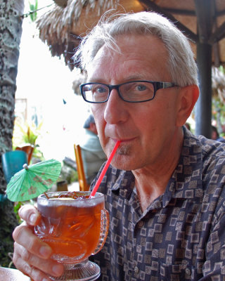 Enjoying a Mai Tai at Dukes