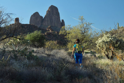 Weaver's Needle looms large on the return trip