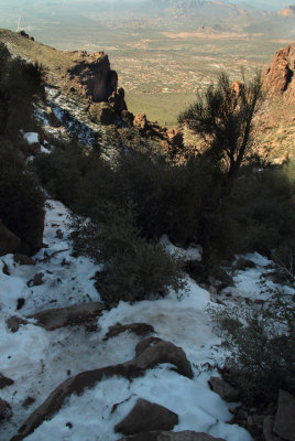 Treacherous footing at the higher elevations