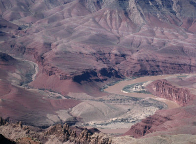 Colorado river winding through the Grand Canyon Supergroup layer