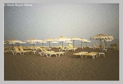 At the nearby beach
