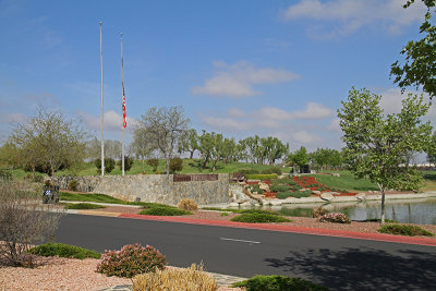 Flag at half mast when a WW2 veteran is buried at National Veterans Cemetary in Riverside CA