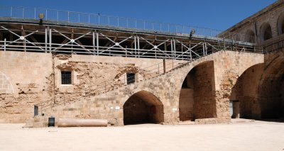 Staircase, with arch and half-arches, remained intact from the crusader period