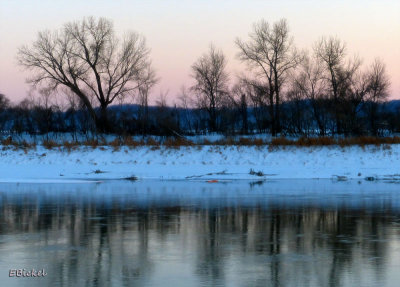 Winter Sunset on the Missouri River