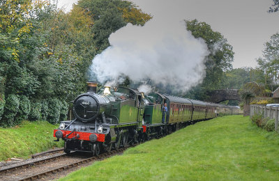 4160 and assisting engine pulling into Crowcombe Heathfield.