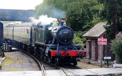 4160 pulls into Williton station on route to Minehead.