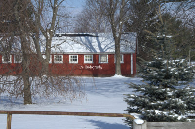 Winter Farm Building setting