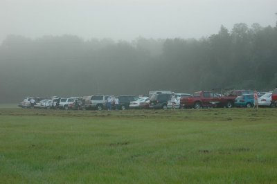 The parking lot is full