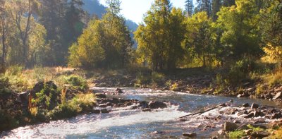 Spearfish Creek in SD shortly after the sun could peak into the canyon .jpg