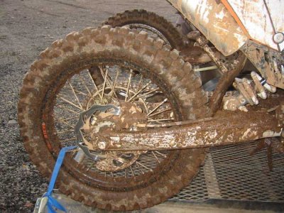 One muddy wheel