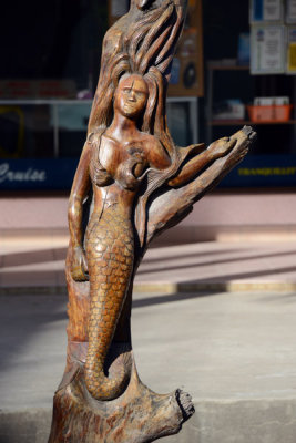 Woodcarving of a mermaid, Port Vila