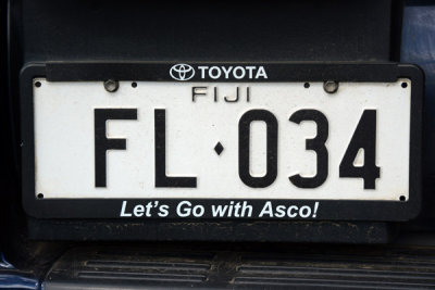 Fiji License Plate - white