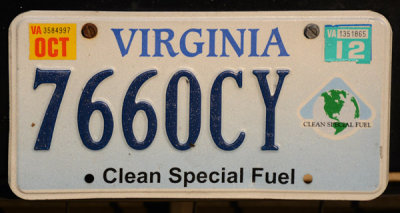 Virginia License Plate - Clean Special Fuel
