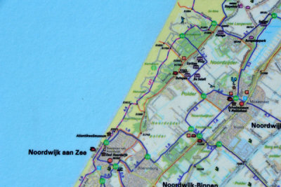 Cyclist map of the coastal dunes of Noordwijk