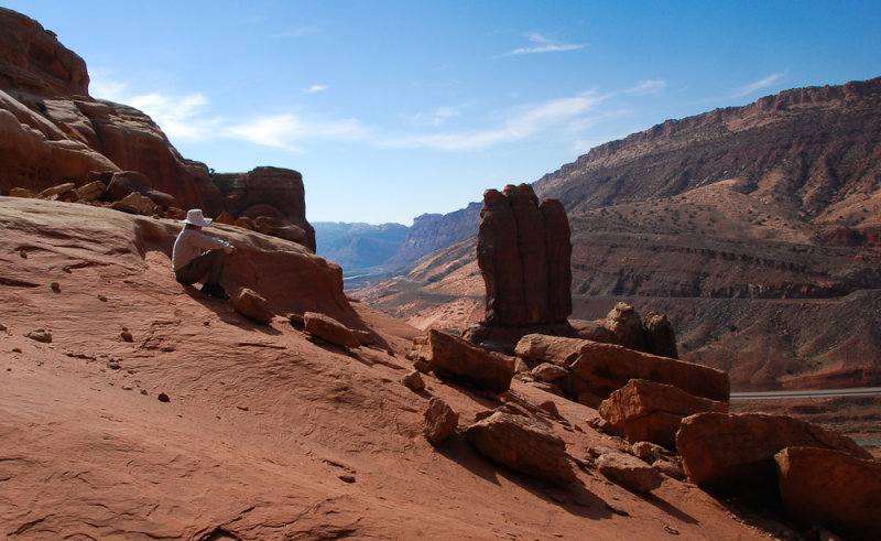 A guy, numerous boulders, and The Penguins