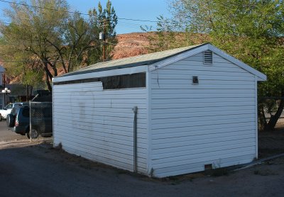 Garage next to alley