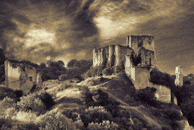 Chateau Gaillard at Sunrise. Normandy, France.