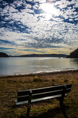 Seat at Pittwater late afternoon