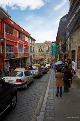 A busy street in La Paz