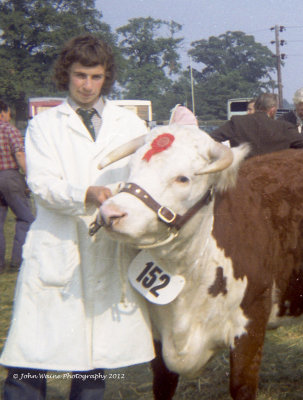 JW @ 16 with first prize Hereford Cow