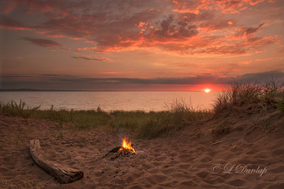 100.8 - Duluth:  Park Point Campfire At Sunrise