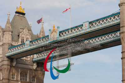 London 2012 Olympics - Paralympic Logo on Tower Bridge