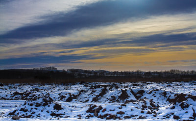 Late sun on old snow