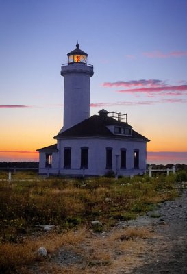 The Point Wilson lighthouse is located at Fort Worden in Port Townsend