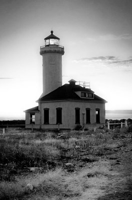 The Point Wilson lighthouse is located at Fort Worden in Port Townsend