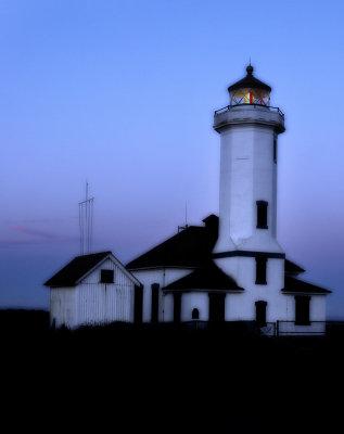 The Point Wilson lighthouse is located at Fort Worden in Port Townsend