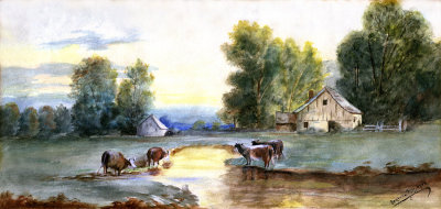 Beatrice McIntyre Farmstead Water Color