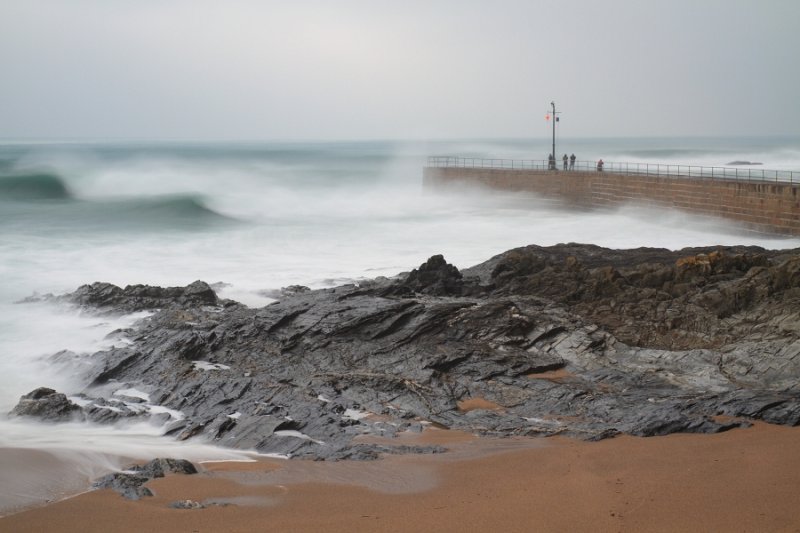 Rough sea, grey sky