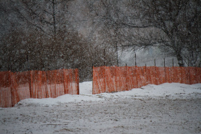 Port Dalhousie beach in the snow storm