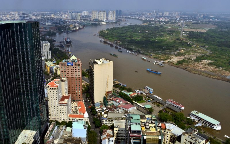 Saigon and Saigon River, Vietnam  
