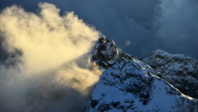 Three Fingers Lookout at sunset, Cascade Mountains, Washington 