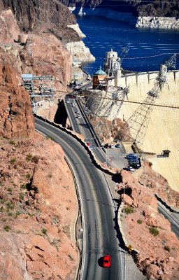 little red car, Hoover Dam, Black Canyon, Lake Mead, Nevada 