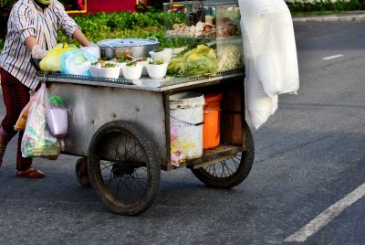hot noodle soup on wheels, Saigon, Vietnam 