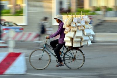 snacks on bike, district 7, Saigon, Vietnam  
