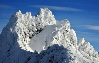 Wintery Overcoat Peak, Cascade Mountains, Washington, PNW  