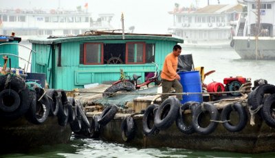 barge in Ha Long Bay, Vietnam  