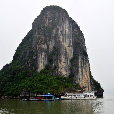 tour group stop, Cua Van Floating Village, Ha Long Bay, Vietnam  