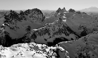 Summit Chief, Overcoat Peak, Chimney Rock, Mt Adams, Mt Rainier, Cascade Mountains 