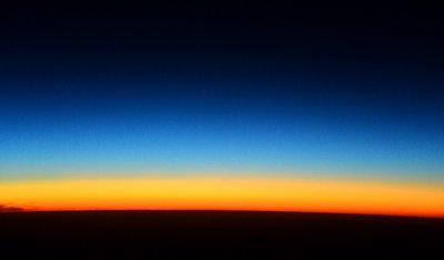 sunset at 43000 feet, Curve of Earth 