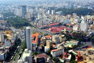 Ben Thanh Market and Circle, Saigon Skytower, Saigon, Vietnam 