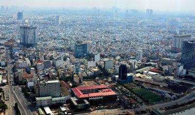 Aerial view of Saigon, Vietnam