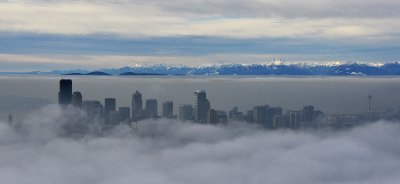 Seattle, Puget Sound, Olympic Mountains, Washington 
