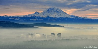 Downtown Bellevue, Mount Rainier, Washington 