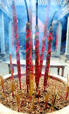 incense pot, Thien Hau Temple, Saigon, Vietnam 